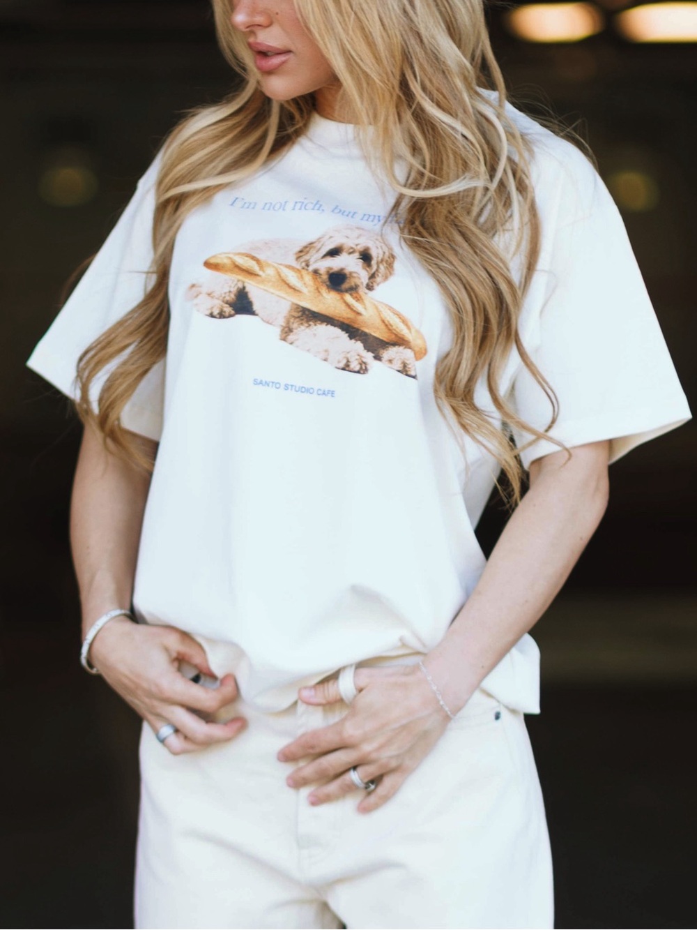 Cafe Dog Graphic Tee - Cream